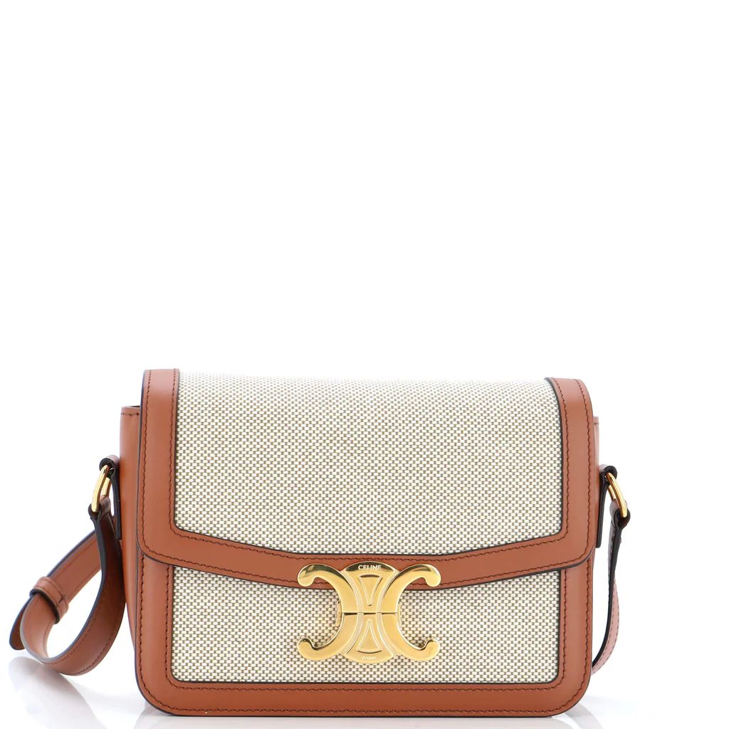 Triomphe Shoulder Bag Canvas with Leather Teen | Rebag