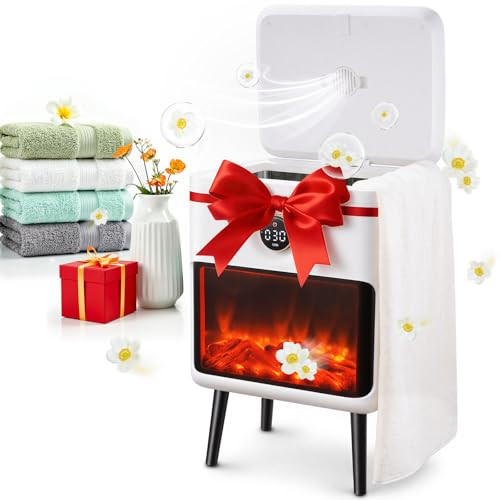 AAOBOSI Luxury Rectangle Towel Warmer - Spa & Bathroom Heater with Fragrance, Towel Warmer with 3D Flame Screen,Auto Shut-Off, Fits Towels, Blankets, Bathrobes, PJ's for Him & Her. | Amazon (US)