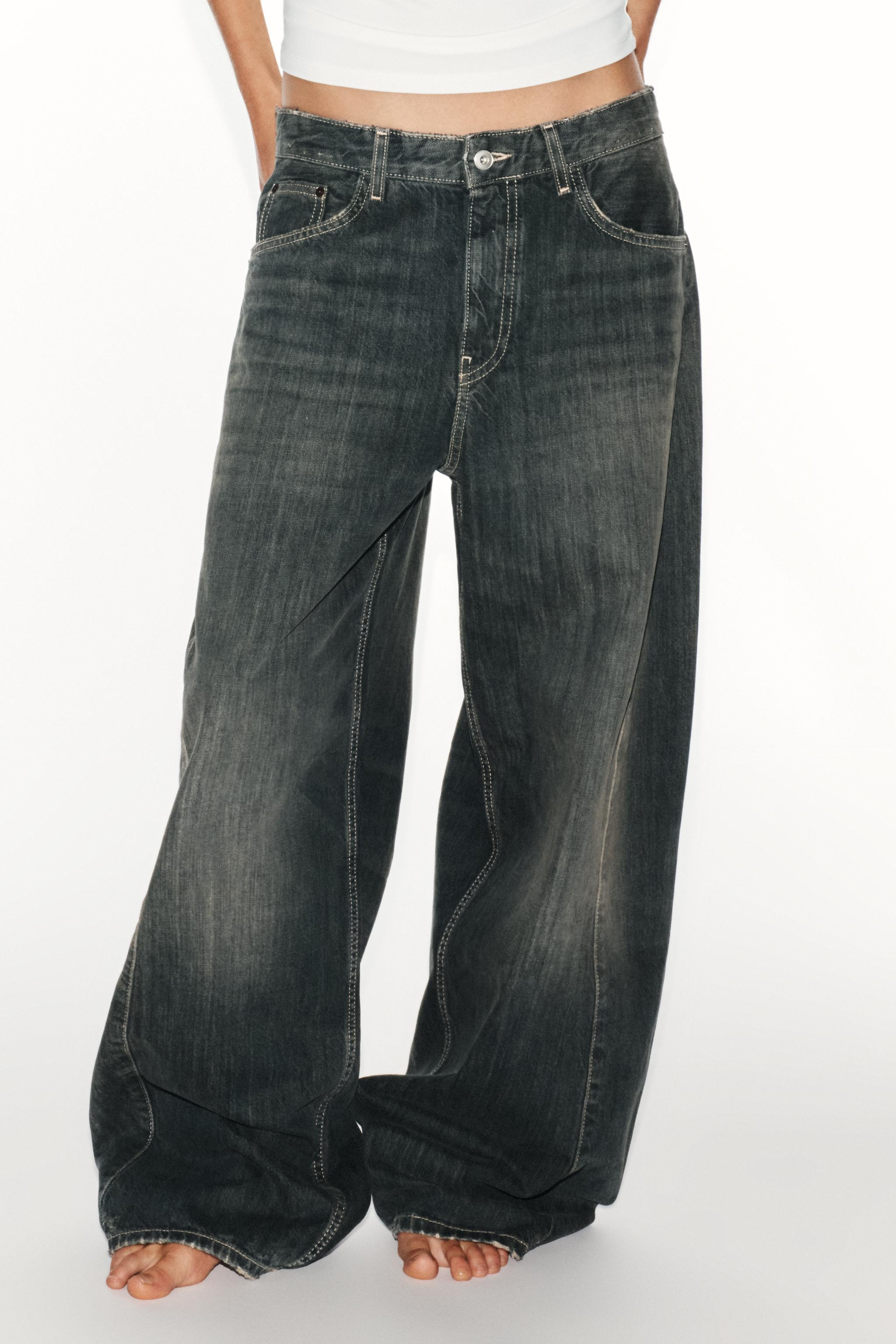 TRF MID-WAIST BAGGY OVERSIZE SEAMED JEANS | Zara UK