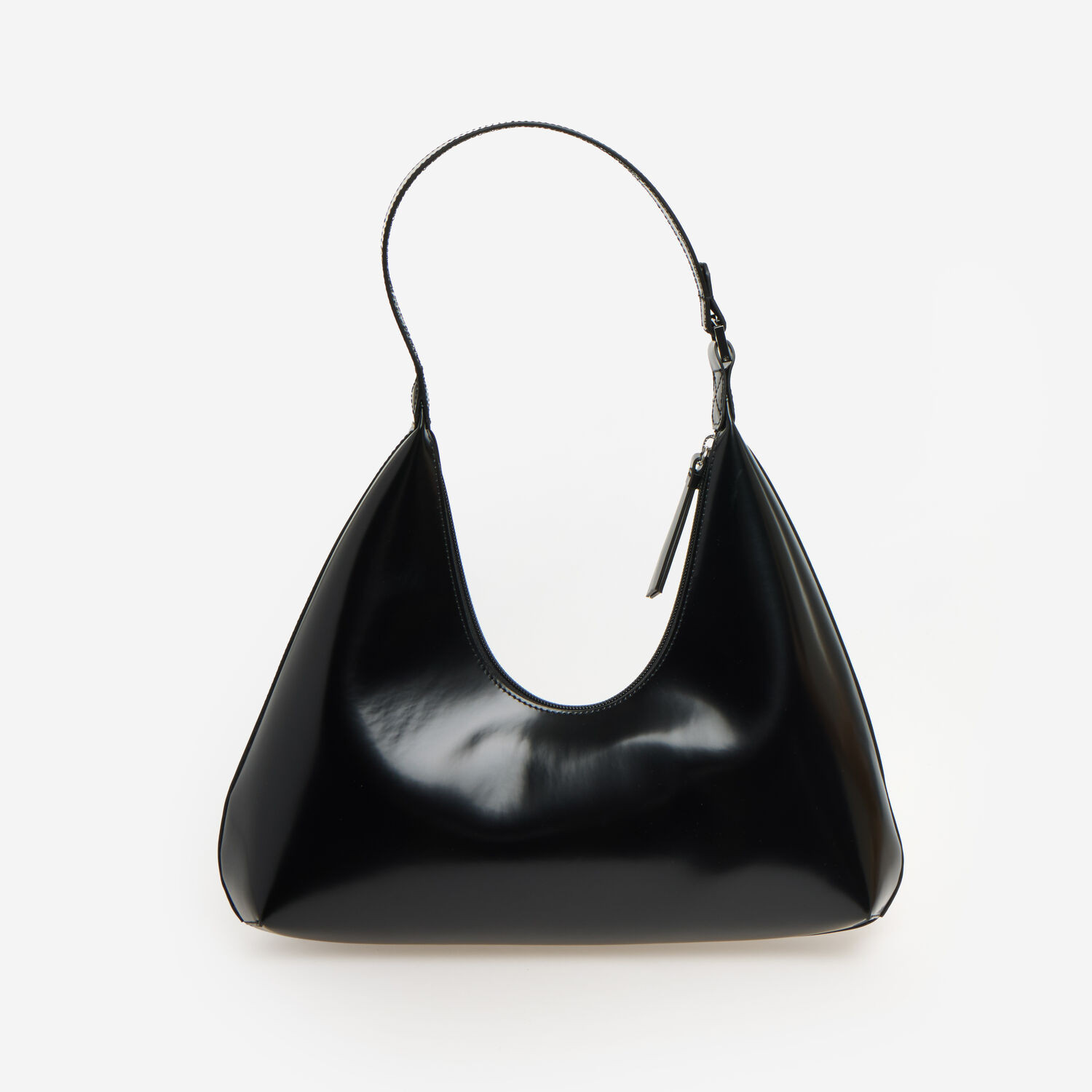 Black Amber Semi Patent Leather Shoulder Bag | TK Maxx
