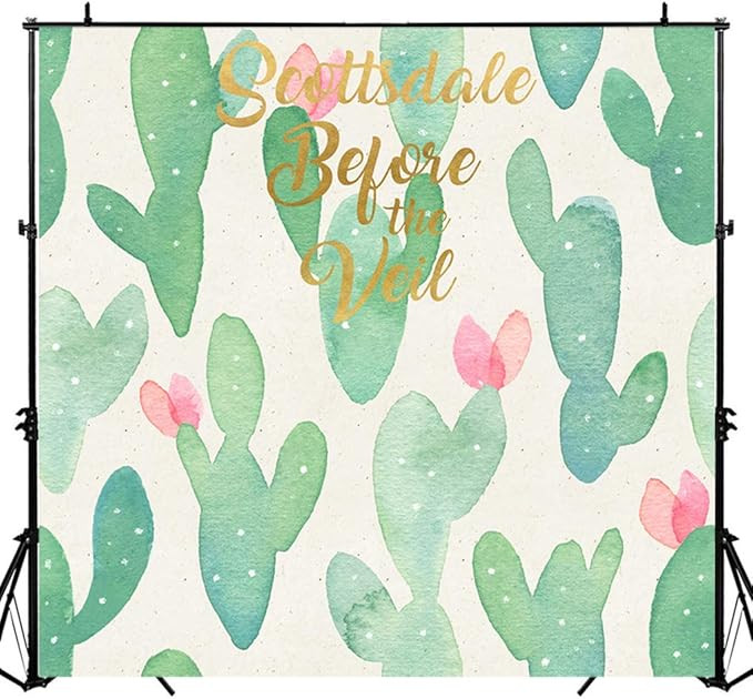 BackdropsOnline 8x8ft Cactus Theme Bachelorette Party Backdrop Fiesta Floral Bridal Shower Photog... | Amazon (US)