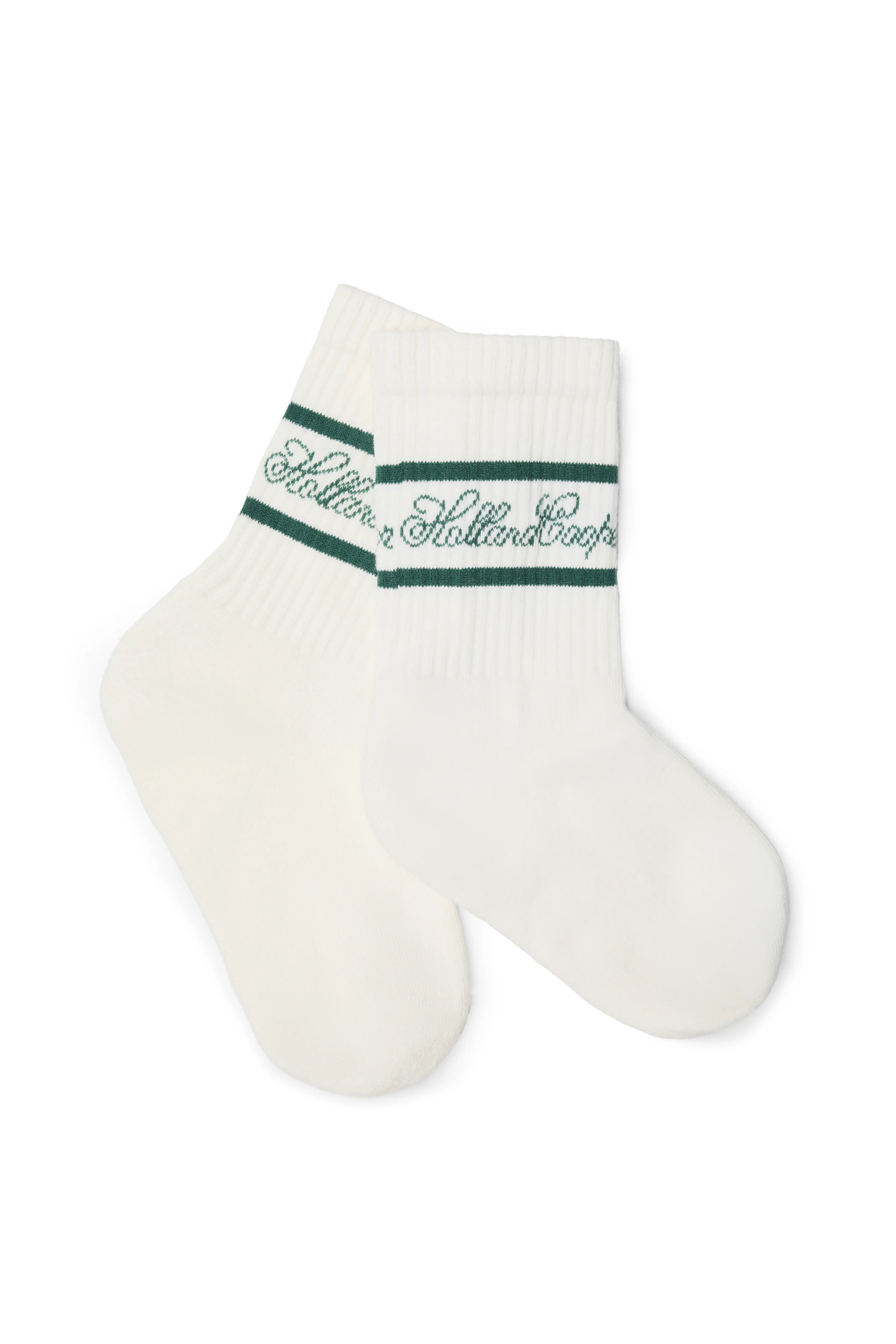 HC Crew Sock (Ecru Racing Green) | Holland Cooper