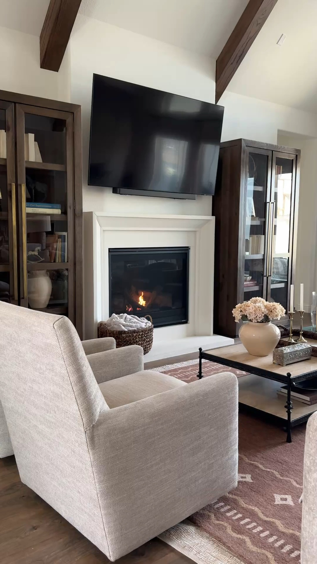 Living room, tall cabinets, coffee table, accent chairs, rug, home inspo 

#LTKSaleAlert #LTKHome