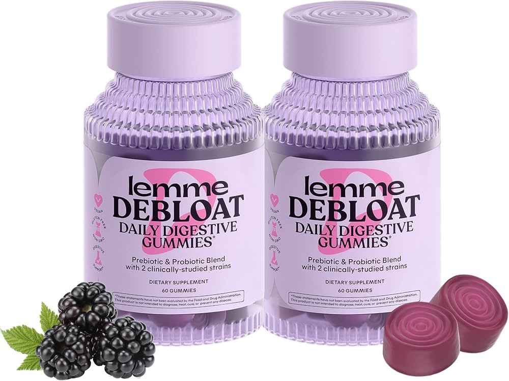 Lemme Debloat - Digestive & Gut Health Gummies with 2 Clinically Studied Probiotics & Prebiotic, ... | Amazon (US)