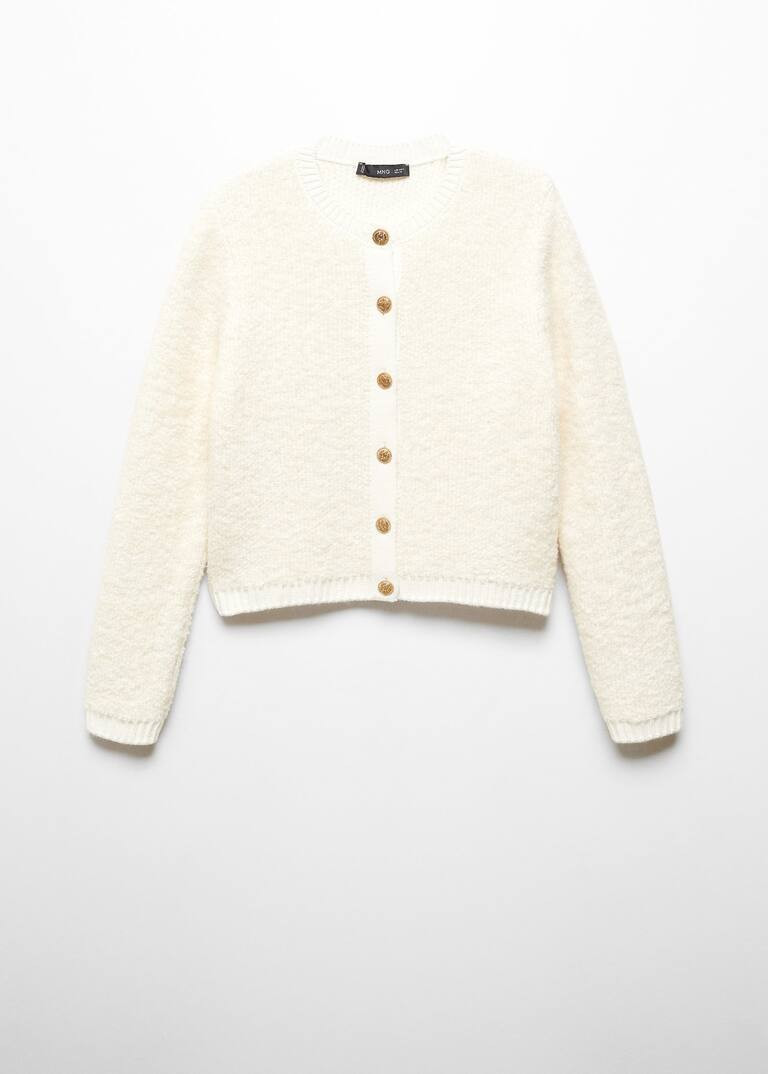 Knitted buttoned jacket -  Women | Mango United Kingdom | MANGO (UK)