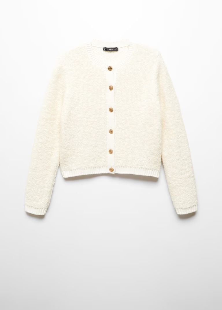 Knitted buttoned jacket -  Women | Mango United Kingdom | MANGO (UK)