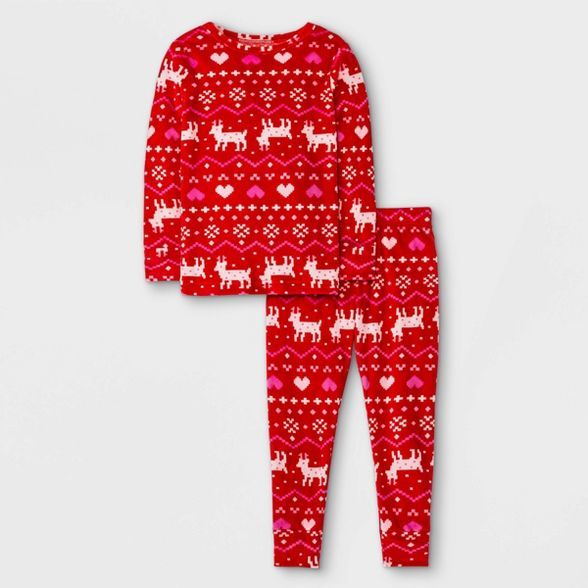 Toddler Girls' Fair Isle Pajama Set - Cat & Jack™ Red | Target
