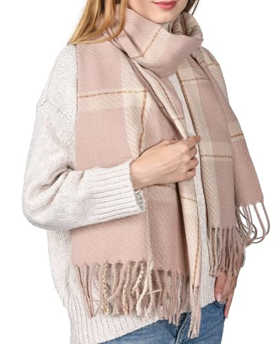 FURTALK Winter Scarf for Women Shawl Soft Tassel Plaid Large Oversized Scarves Wraps | Amazon (US)