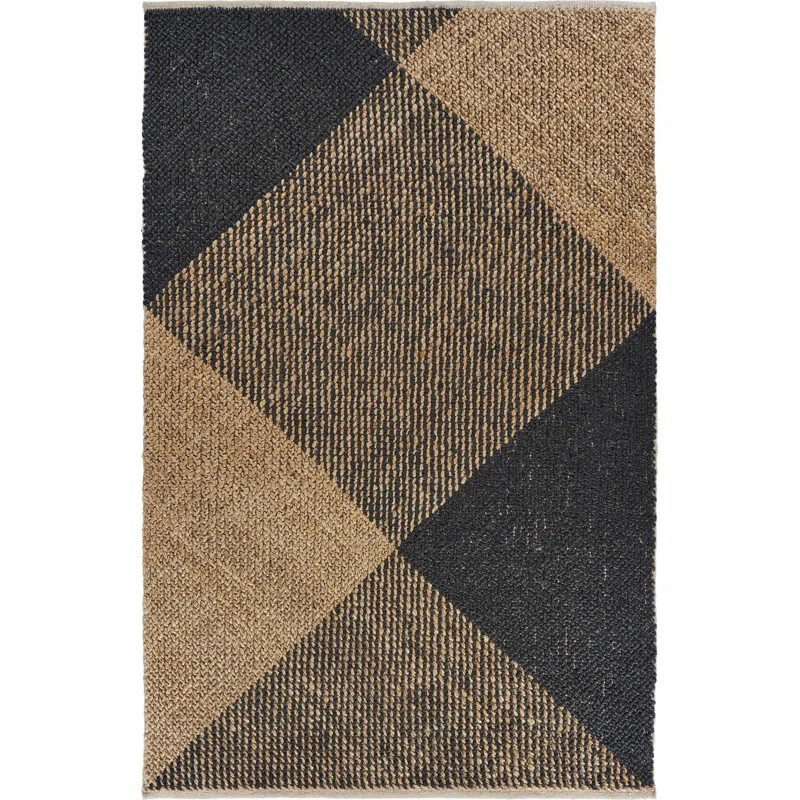 Ailep Geometric Handwoven Jute/Sisal Charcoal Area Rug | Wayfair North America
