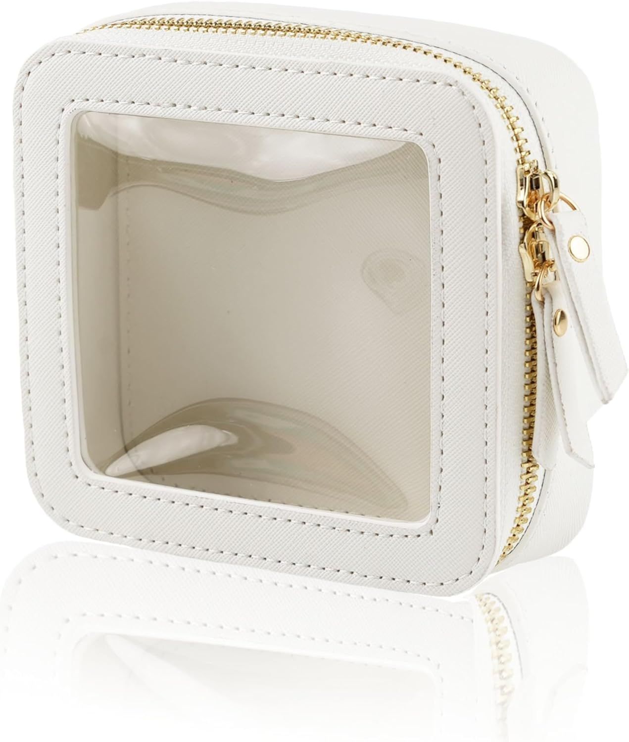 IRROMI Mini Clear Makeup Bag for Purse, Cute Small Travel Cosmetic Bag with Visual Window & Dual ... | Amazon (US)