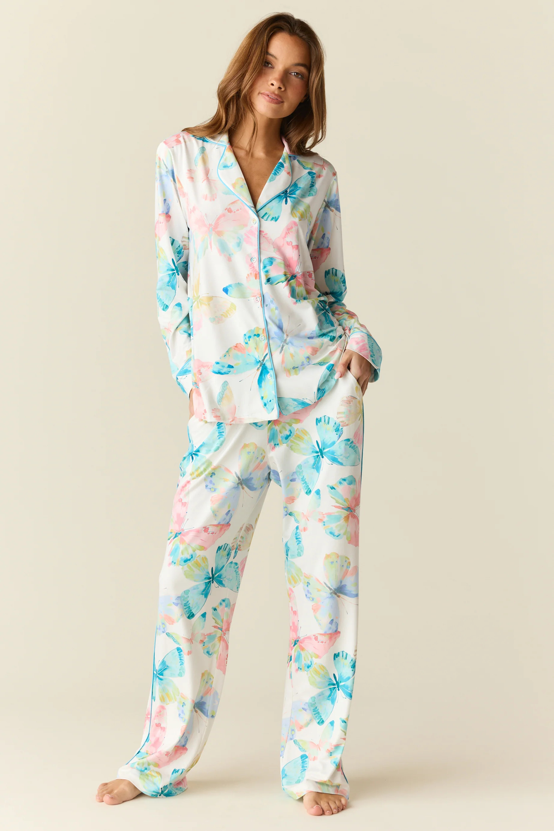 Winter Cloud Jersey PJ Set in Butterfly Bloom | MASONgrey