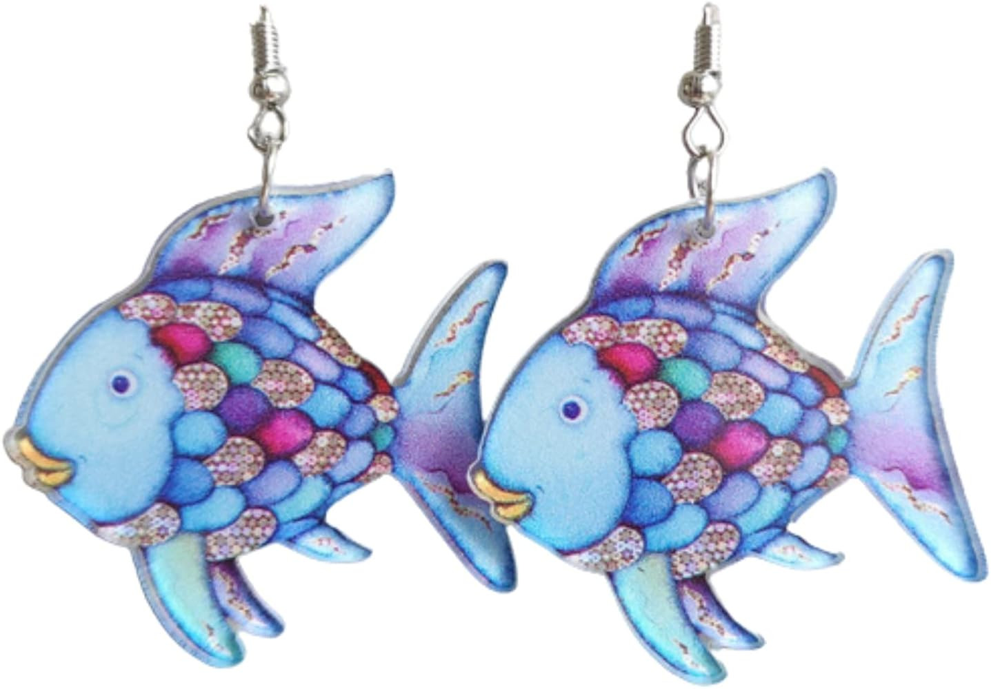 Rainbow Fish Earrings Handmade Acrylic Rainbow Fish Whale Mermaid Drop Dangle Earring Teacher Ear... | Amazon (US)