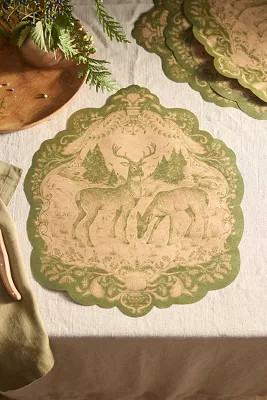 Woodland Deer Paper Placemats, Set of 12 | Anthropologie (US)