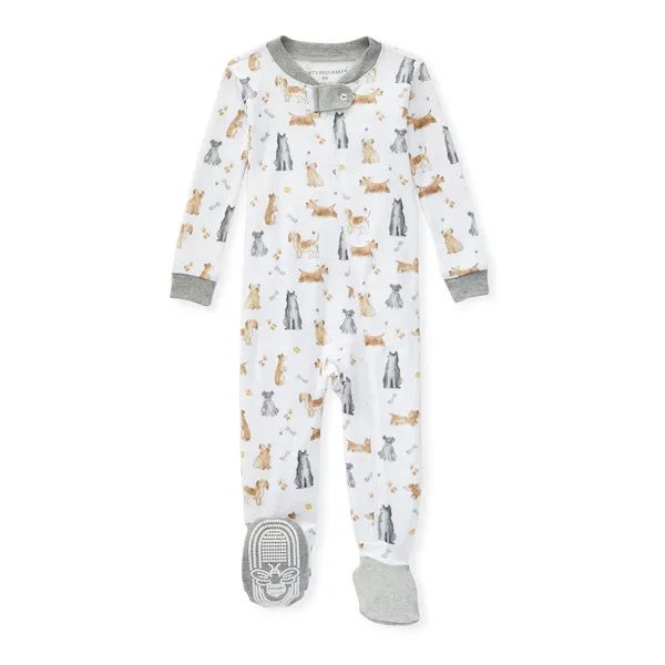 Puppy Party Baby Zip Front Snug Fit Footie Pajamas | Burts Bees Baby