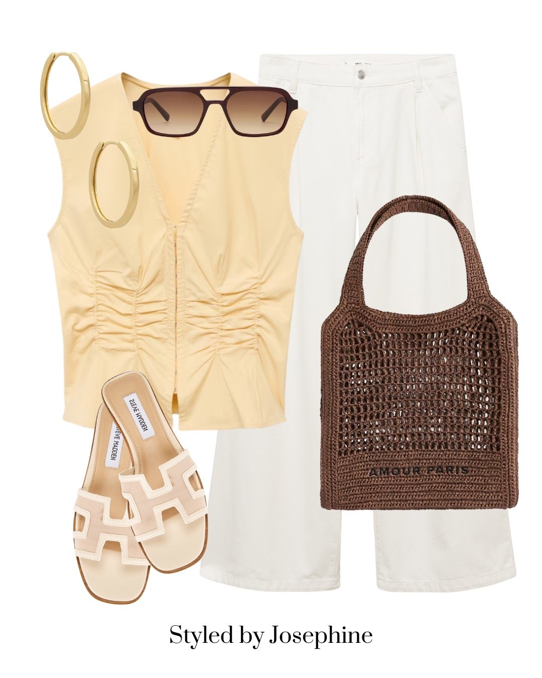 Sunshine tones & timeless neutrals ☀️ This sleeveless ruched top paired with crisp white trousers is my go-to for an effortless yet elevated summer day look. Chic, comfy, and perfect for anything from errands to brunch.

Tags: SummerStyle ChicAndEffortless NeutralOutfit SteveMaddenStyle StyledByJosephine LTKunder100 WardrobeEssentials MinimalStyle SummerLookBook

#LTKStyleTip #LTKFindsUnder50 #LTKFindsUnder100