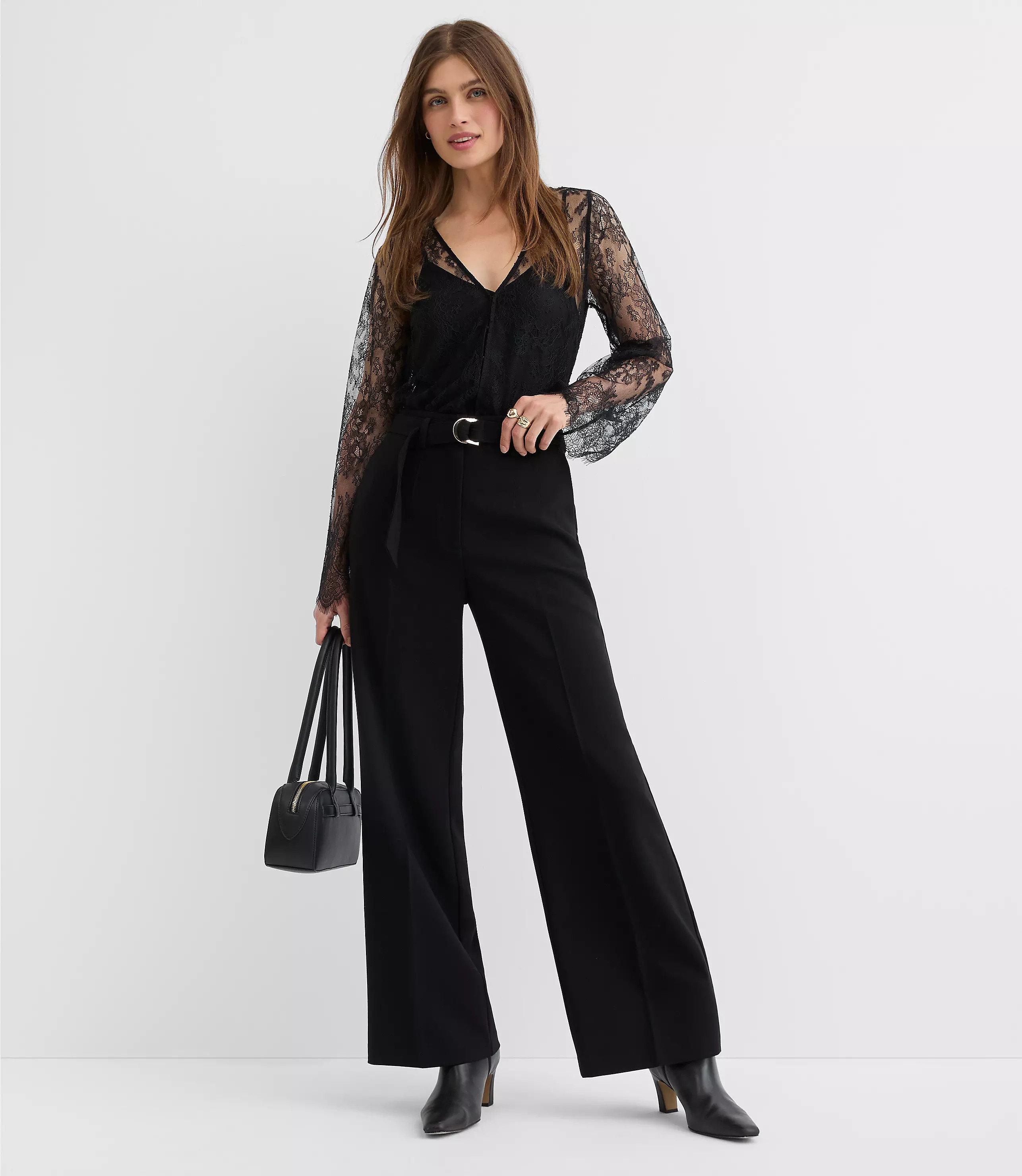 Belted Stovepipe Pants in Doubleface | LOFT