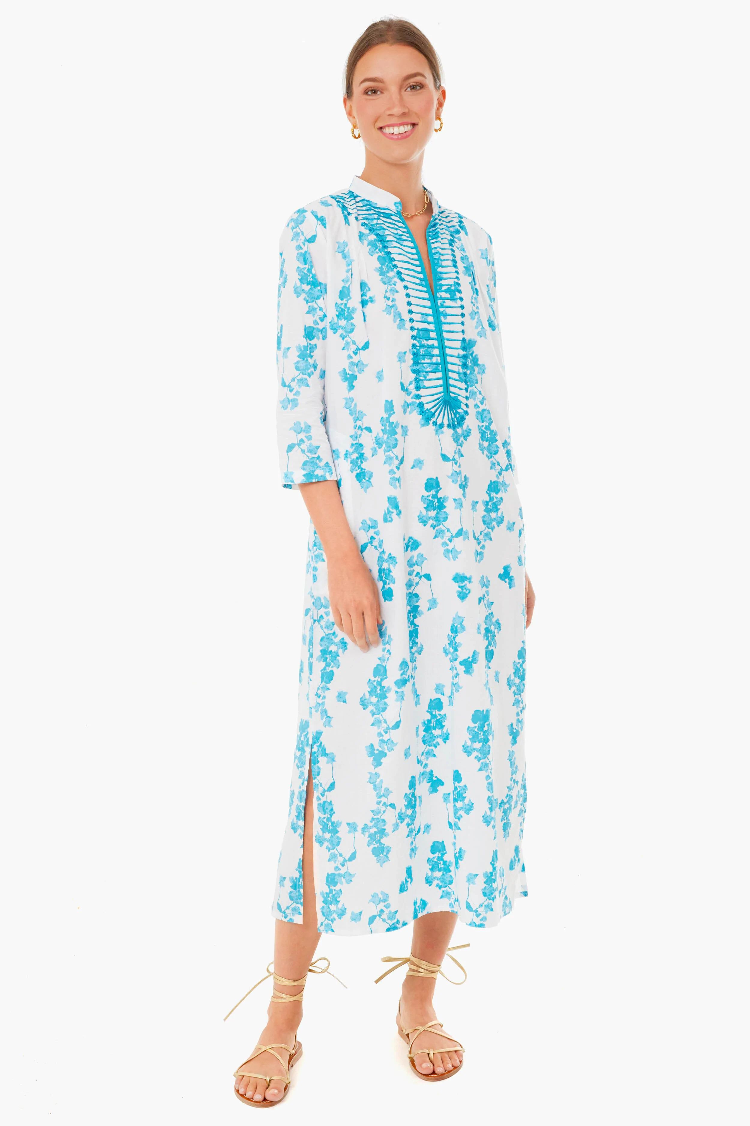 Exclusive Ines Turquoise Clorinda Kaftan | Tuckernuck (US)