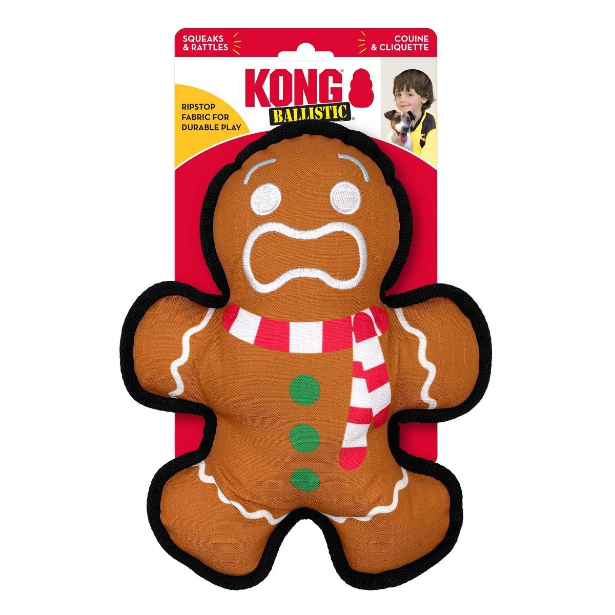 KONG Christmas Ballistic Gingerbread Man Dog Toy | Target