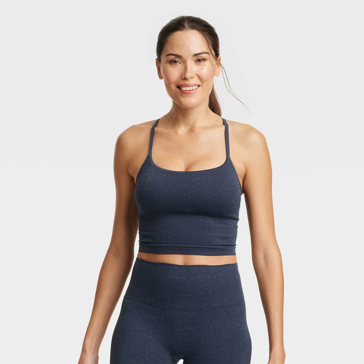 Women's Lurex Seamless Light Support Cami Cropped Sports Bra - All In Motion™ | Target