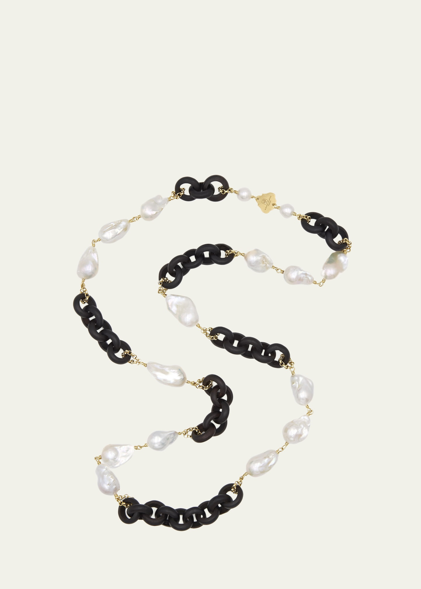 Grazia And Marica Vozza Ebony Wood and Baroque Pearl Necklace | Bergdorf Goodman