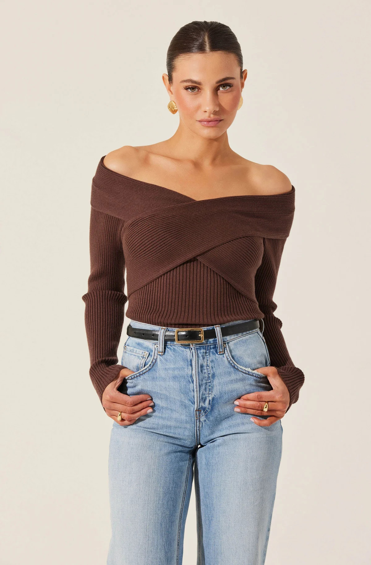 Off Shoulder Crossover Sweater | ASTR The Label (US)