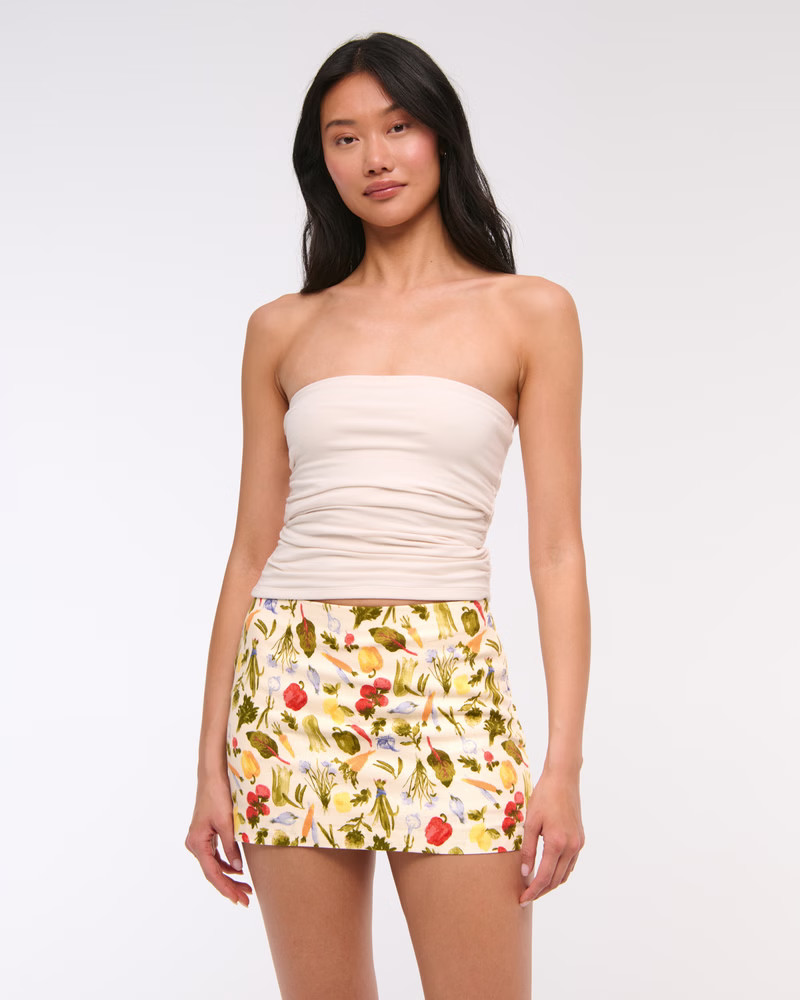 Women's The A&F Scarlett Mid Rise Linen-Blend Mini Skort | Women's Bottoms | Abercrombie.com | Abercrombie & Fitch (UK)