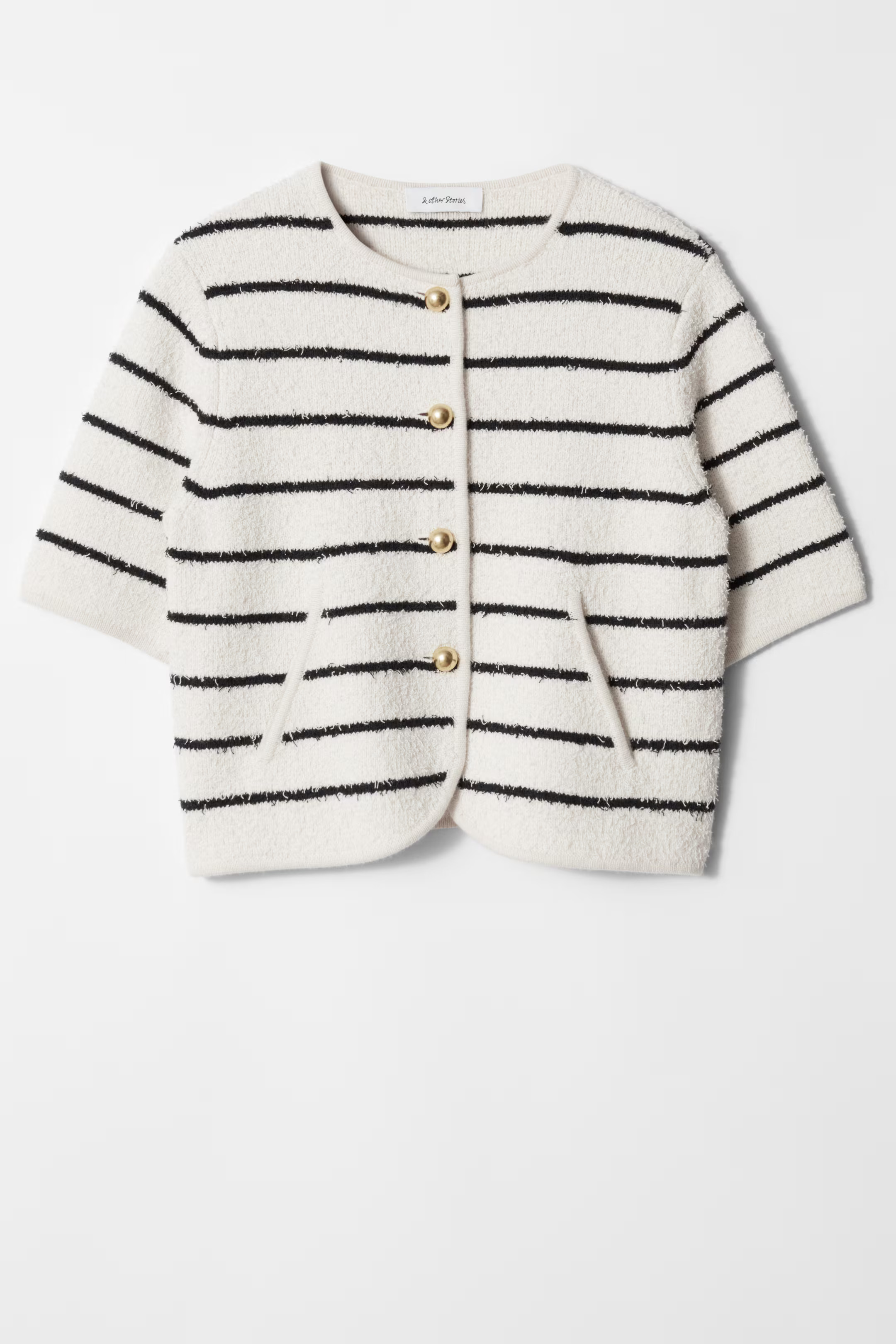 Textured Short-Sleeve Cardigan | H&M (UK, MY, IN, SG, PH, TW, HK)