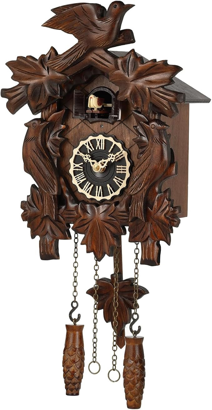 Cuckoo Clock, Traditional Black Forest Handcrafted Wooden Quartz Clock for Wall Antique Decrorati... | Amazon (US)