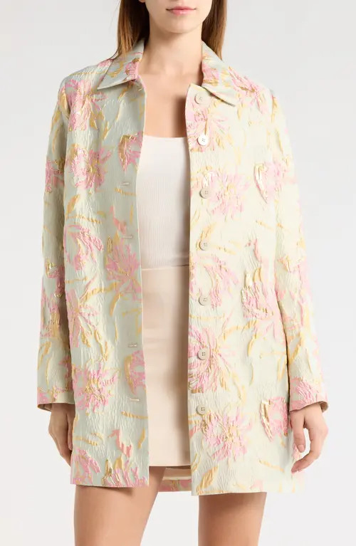 STAUD Halton Floral Jacquard Jacket in Botanica A at Nordstrom, Size Large | Nordstrom