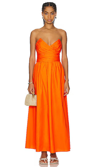 Sunburst Midi Dress in Coral Red | Revolve Clothing (Global)