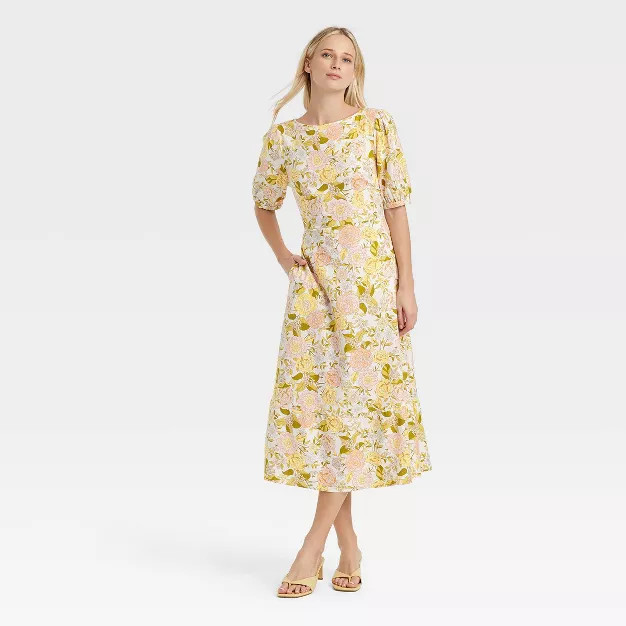 Women's Bishop Elbow Sleeve Tie-Back Dress - Who What Wear™ | Target