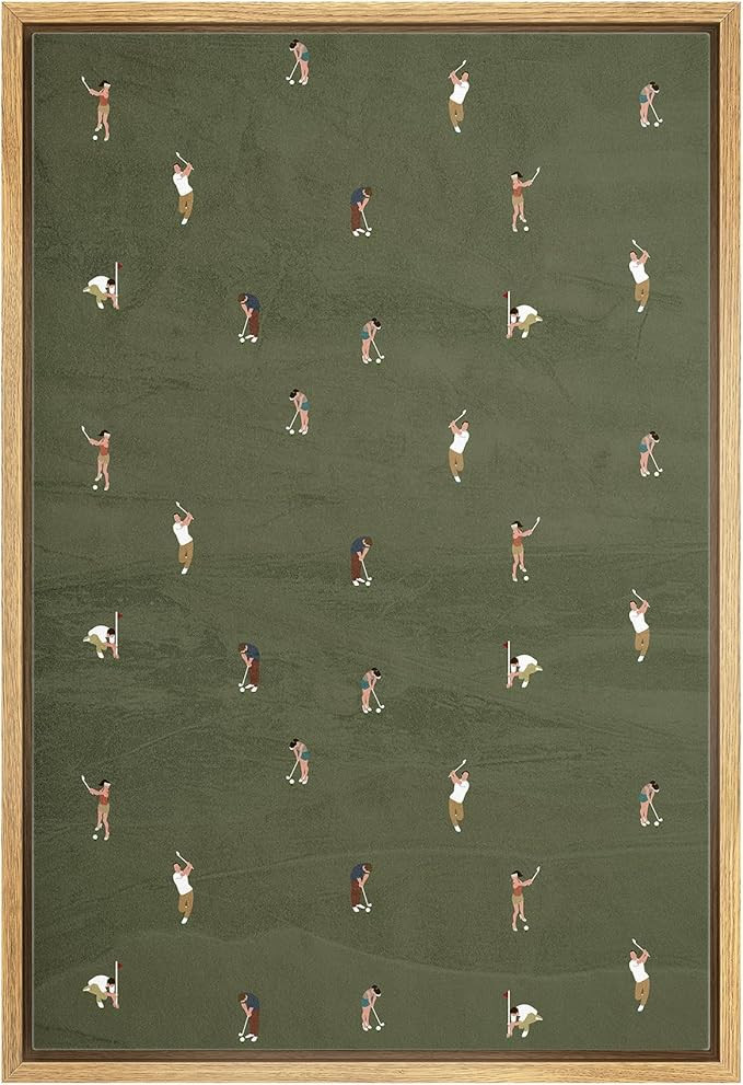 wall26 Framed Canvas Print Wall Art Miniature Golf Players Pattern Sporty and Fun Illustrations M... | Amazon (US)