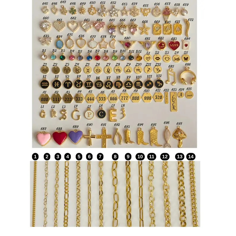 Build Your Own Custom Charm Necklace,pick Your Charms,gold Charm Necklaces for Women,vintage Chun... | Etsy (US)