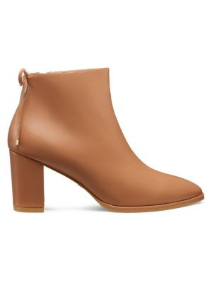 Stuart Weitzman Gardiner Block Heel Lambskin Leather Bow Booties on SALE | Saks OFF 5TH | Saks Fifth Avenue OFF 5TH
