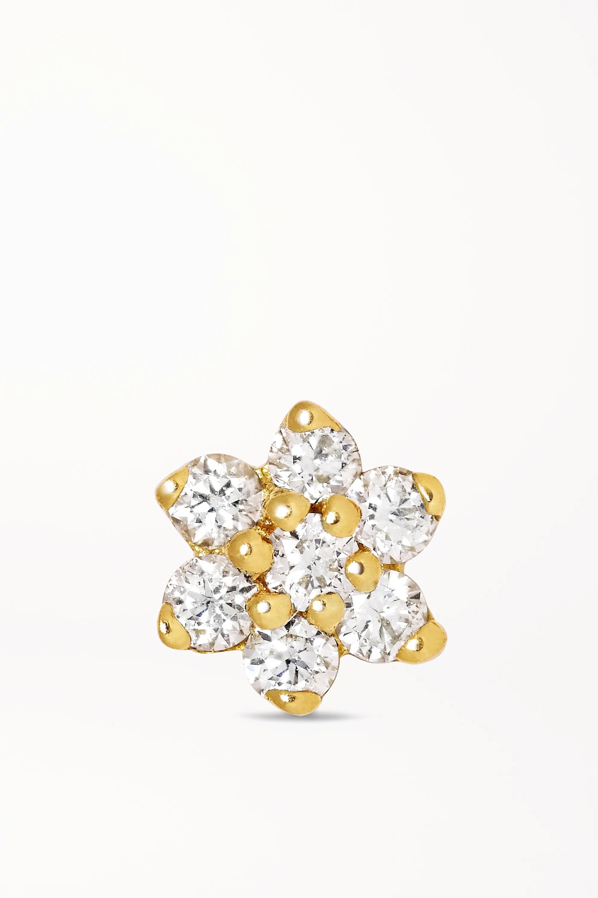 Gold 4.5mm 18-karat gold diamond earring | MARIA TASH | NET-A-PORTER | NET-A-PORTER (US)