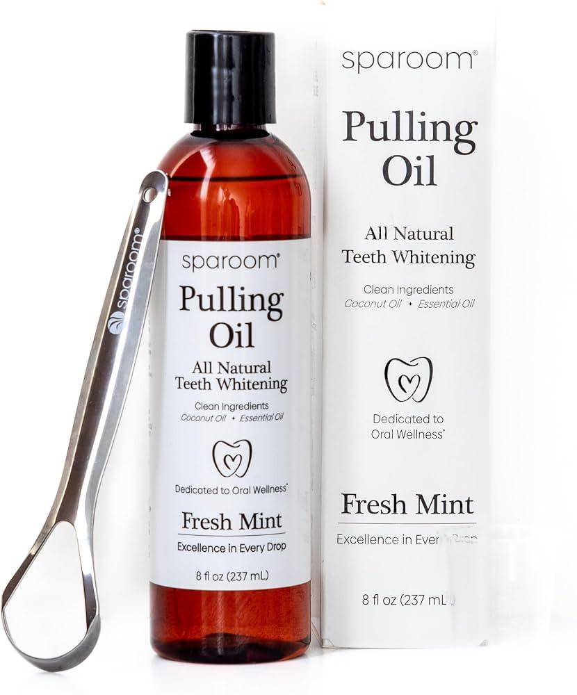 SpaRoom Ayurveda Pulling Oil Mouthwash and Tongue Scraper; Made with Coconut Oil and 7 Essential ... | Amazon (US)
