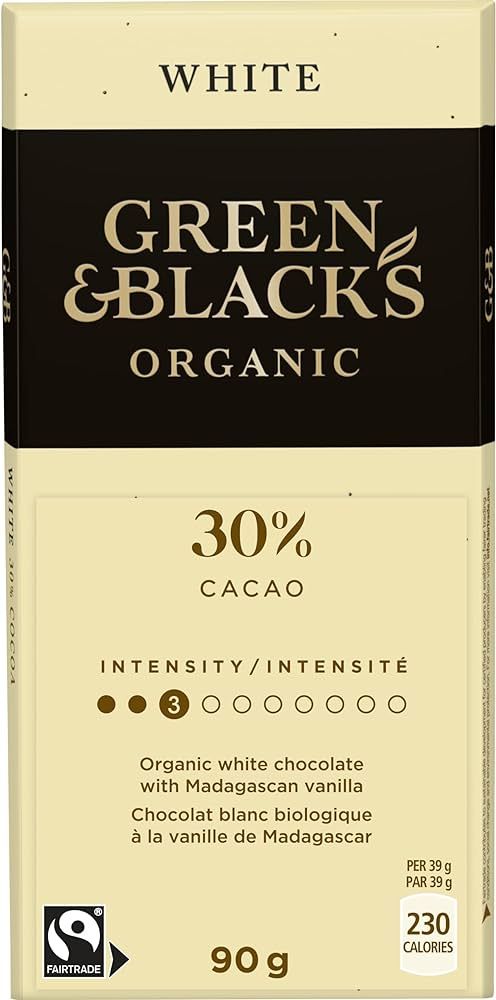 GREEN & BLACKS Organic White Chocolate, 90 GR | Amazon (CA)