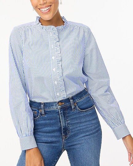 Ruffle-placket button-up top | J.Crew Factory