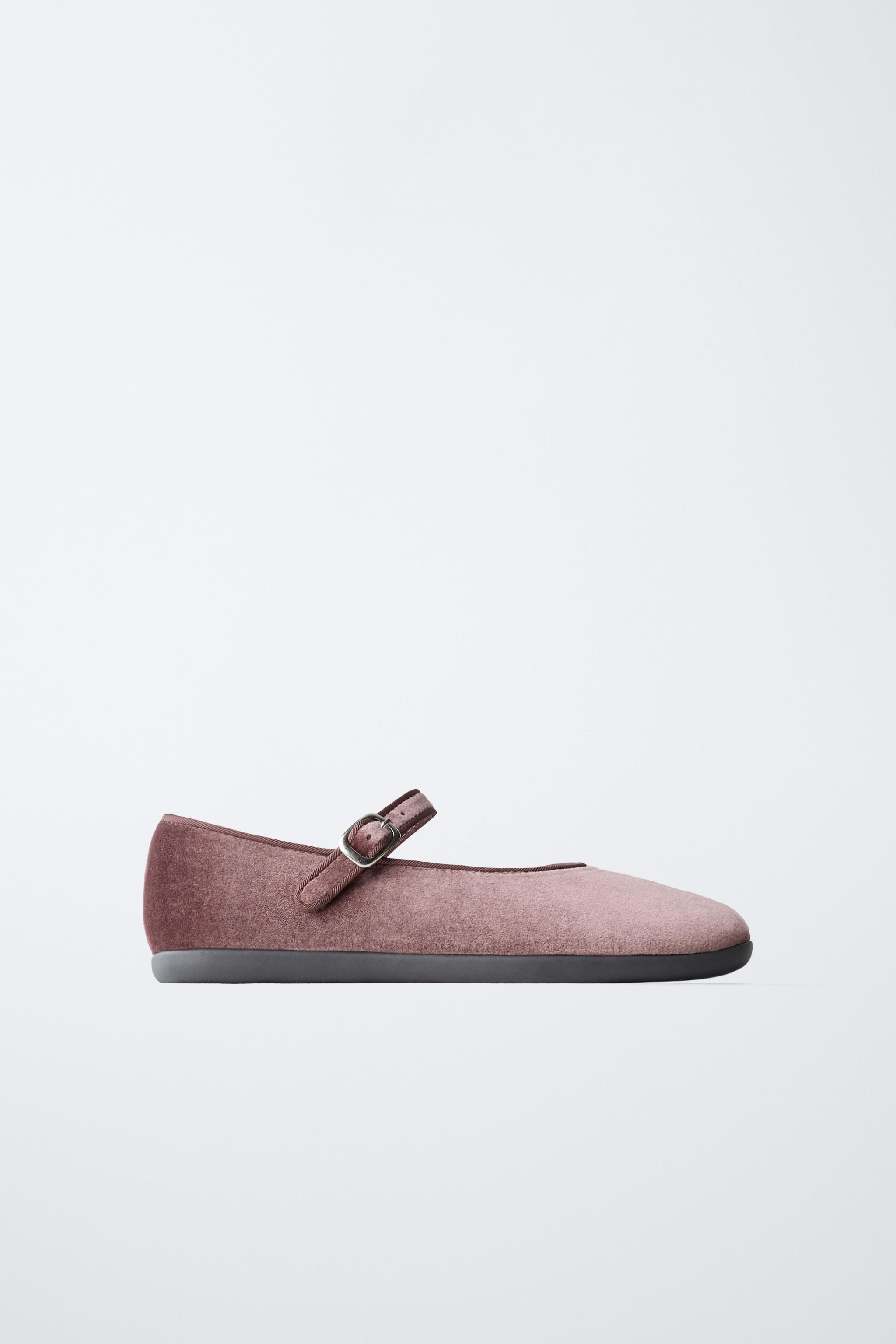 VELVET BALLET FLATS | Zara US
