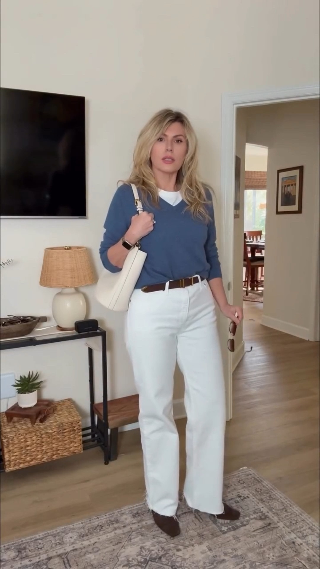 Spring layers, elevated 🤍

Wearing my lightweight Quince cashmere in the perfect soft blue — breathable, polished, and ideal for transitional weather. Paired with crisp white denim for a clean silhouette and finished with rich brown accessories to warm it up.

The Coach structured shoulder bag, suede belt, and suede boots add texture and depth without overpowering the look. It’s that quiet luxury balance — soft + structured, neutral + intentional.

This is how I do spring: classic pieces, modern proportions, effortless confidence.

Everything is linked in LTK ✨
Cashmere sweater, white denim, Coach bag, suede belt & boots.

#LTKSpring #QuinceStyle #CoachBag #GenXStyle #ElevatedBasics

Comment SHOP below to receive a DM with the link to this post on my LTK ⬇ https://liketk.it/5Wfzb ltktall ltkover40 ltkspringsale