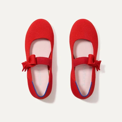 The Kids Tux Bow Mary Jane - Bright Red | Rothy's