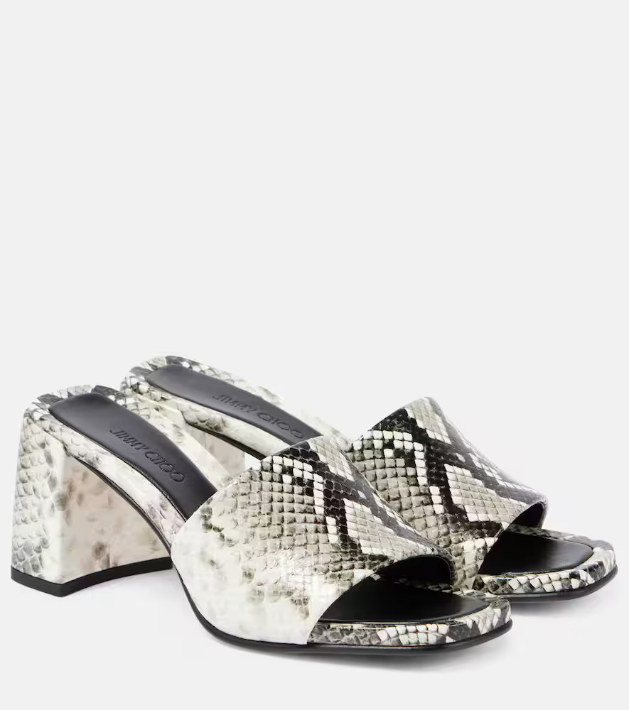 Jimmy Choo Lena 70 snake-effect leather mules | Mytheresa (US/CA)