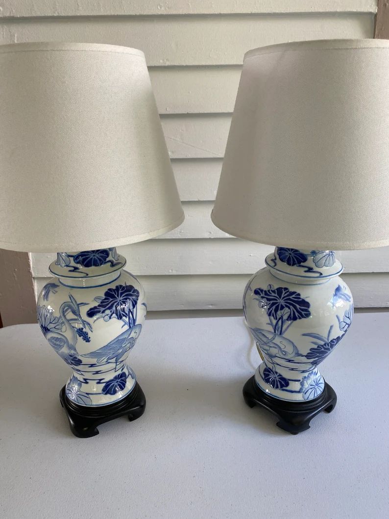 Vintage Chinoiserie Ginger Jar Lamps a Pair - Etsy | Etsy (US)