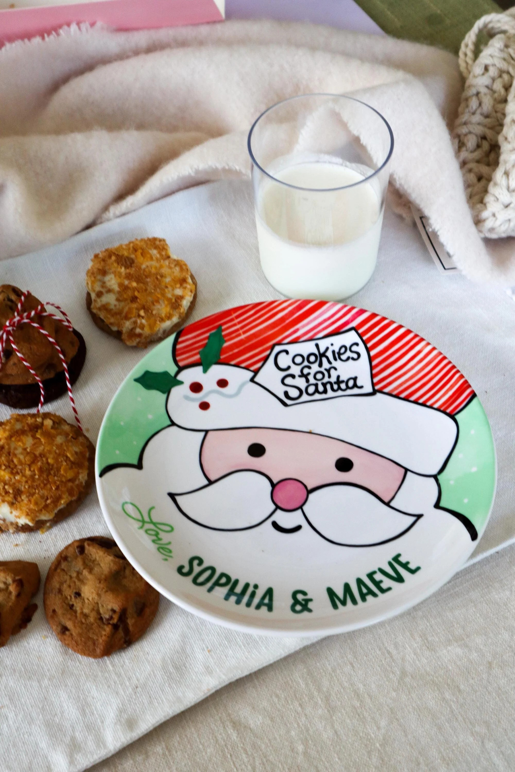 Personalized Ceramic Santa Plate: Christmas Eve Cookie Plate for Kids | Etsy (Global)