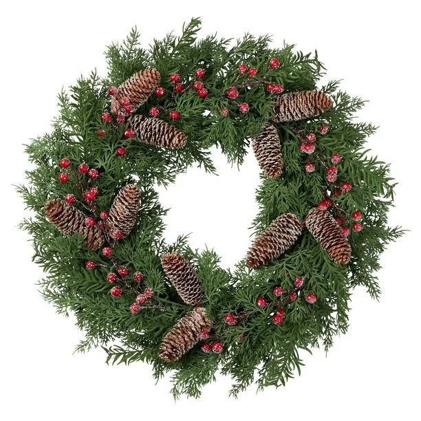My Texas House 20" Red Berry Wreath, 20" x 3.5" x 20" | Walmart (CA)