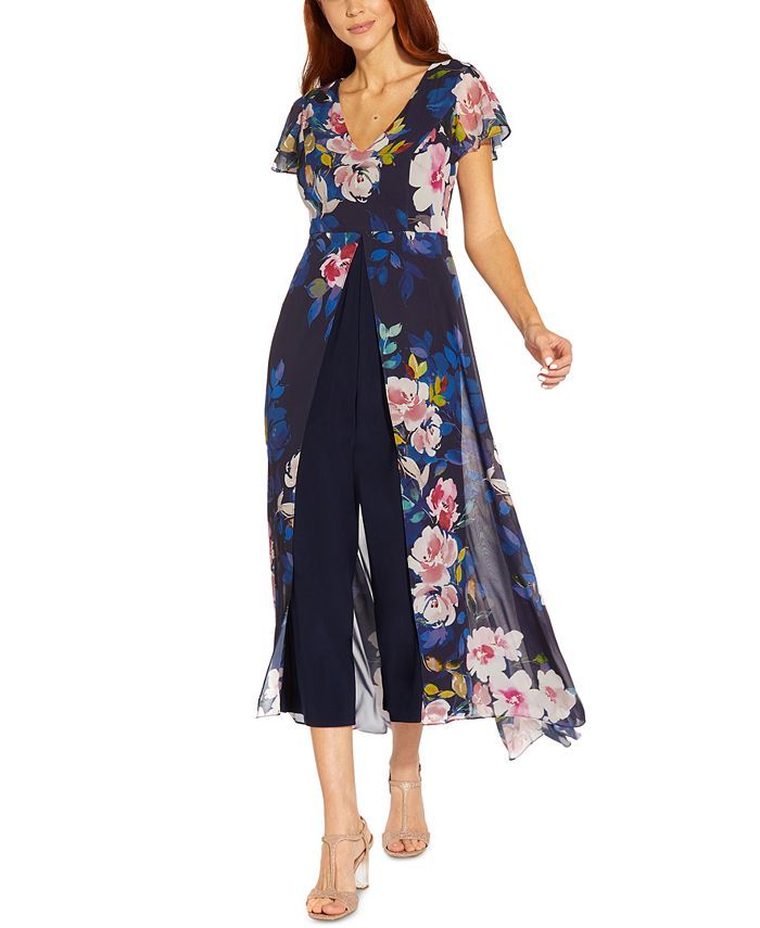 Adrianna Papell Printed Walk-Through Jumpsuit & Reviews - Pants & Capris - Women - Macy's | Macys (US)