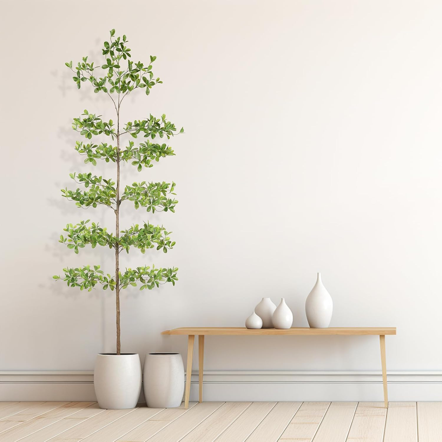 FEELEAD Faux Black Olive Tree 8FT – Tall Artificial Shady Lady Tree with Natural Wood Trunk and... | Amazon (US)