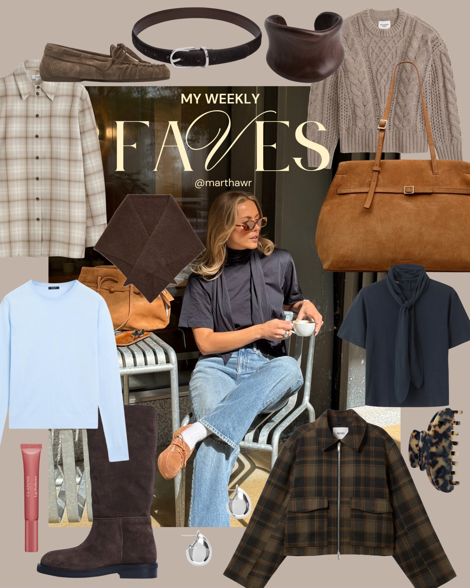 Autumn favourites 🤎🍂

Lightweight knit, navy blue, triangle scarf, suede boots, knee high boots, plaid shirt, check jacket, massimo dutti, H&M, arket, cos, Marks & Spencer, suede bag, autumn jackets, autumn, autumn outfits, suede loafers, brown 

#LTKFashionMonth #LTKuk #LTKautumn