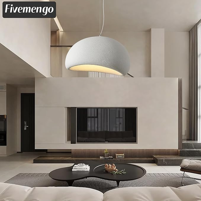 19.7in Wabi Sabi Pendant Lights Kitchen Island Lighting Fixture Ceiling Mount White Modern Japane... | Amazon (US)