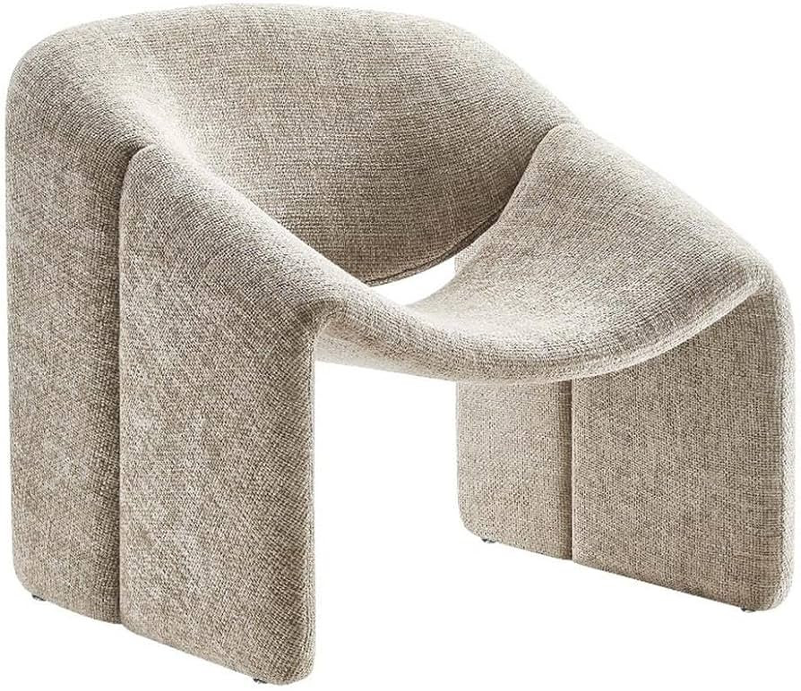 Modway Vivi Chenille Upholstered Accent Khaki-Plush, Comfy Armchair, Ideal as a Modern Barrel, Lo... | Amazon (US)
